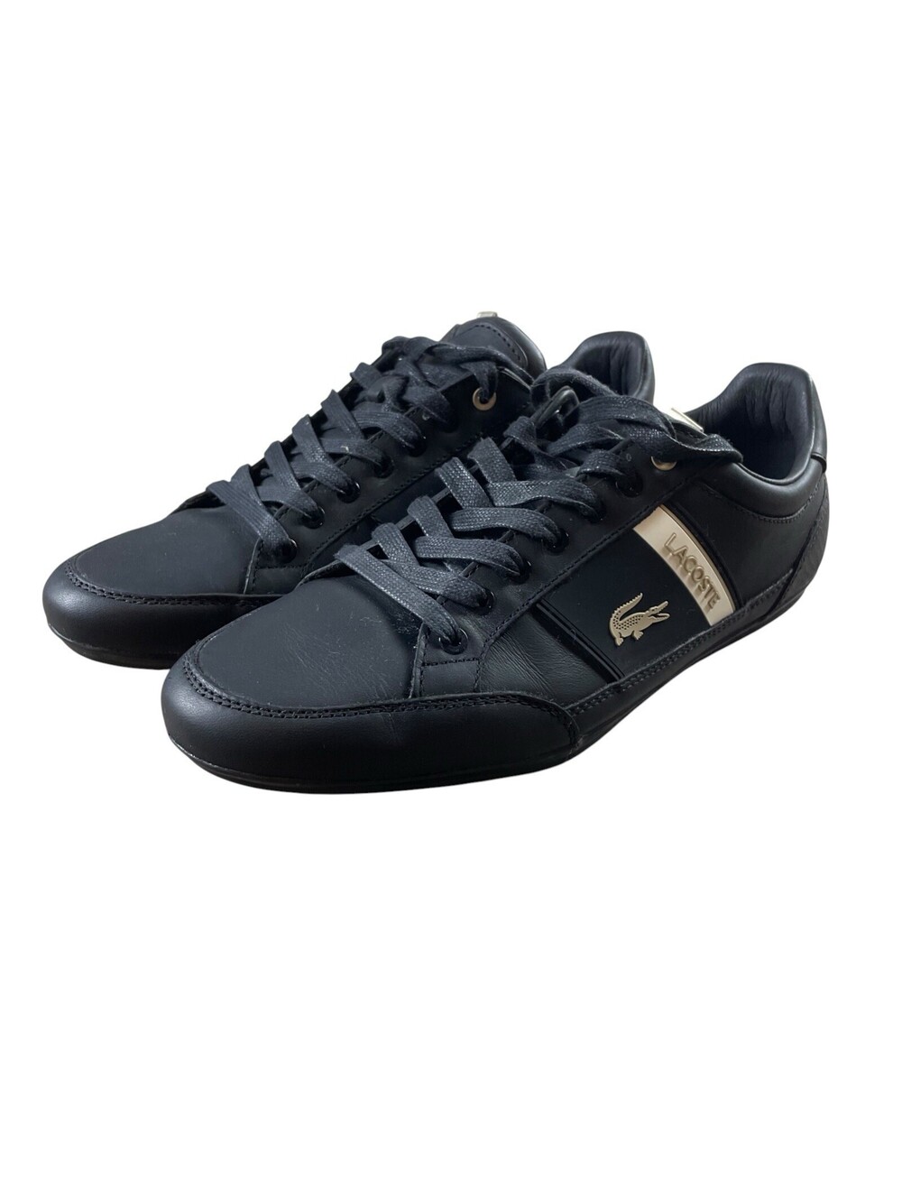 Lacoste Chaymon Tennis Shoes Black / White Stripe US Men's 9 Excellent Condition